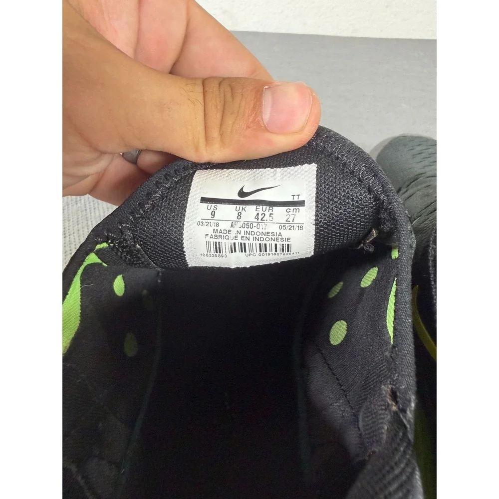 Nike Air Max 270 Black Volt Green Mens Running Shoes AH8050-017 Size 9
